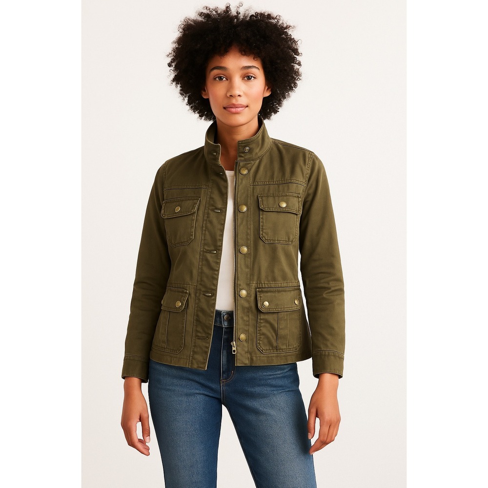 J. Crew Jacket Womens‎ Small Olive Green Field Military Utility Rugged Mechanic